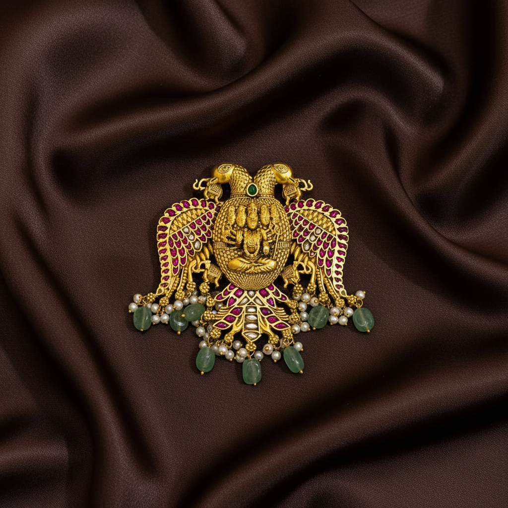 Jadau Gandaberunda Pendant With back Hook - KP00199