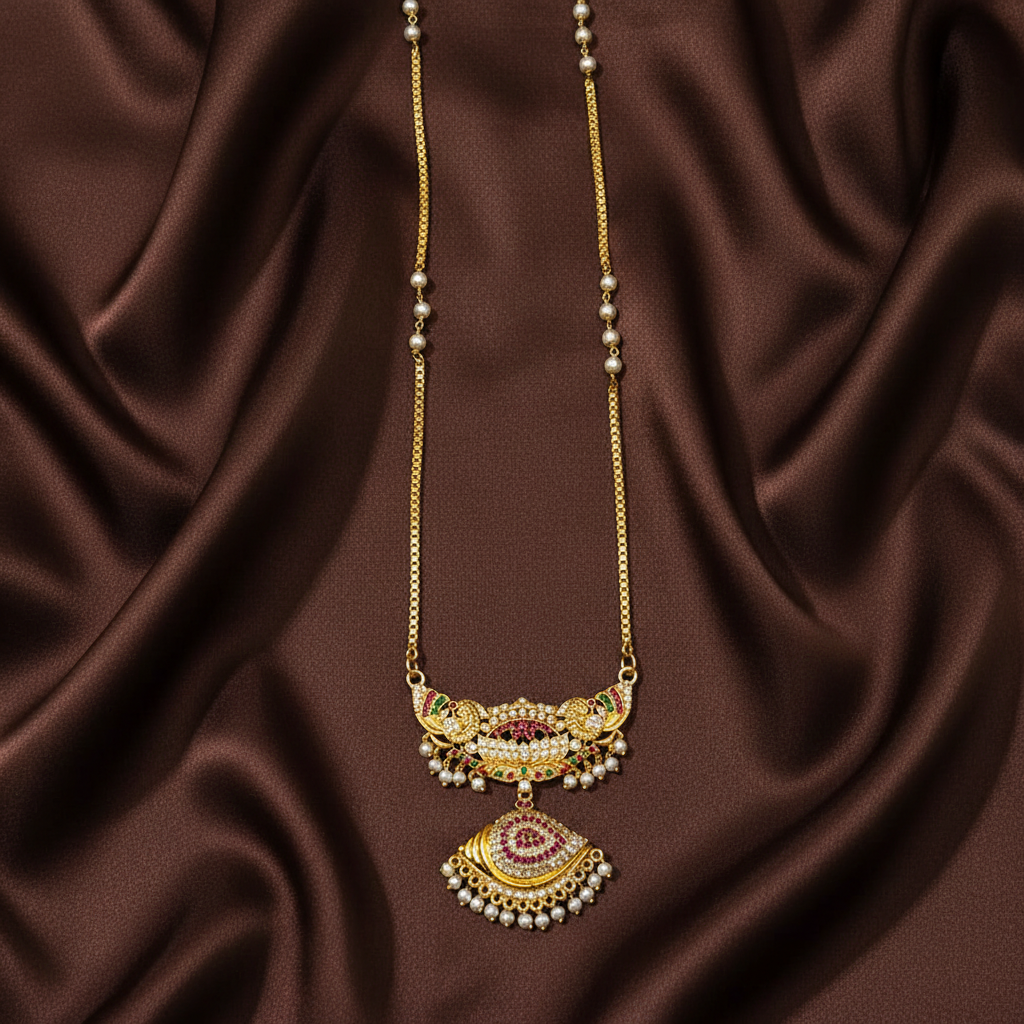 Panchaloham Long Haram With Shanku Pendant - NH0064