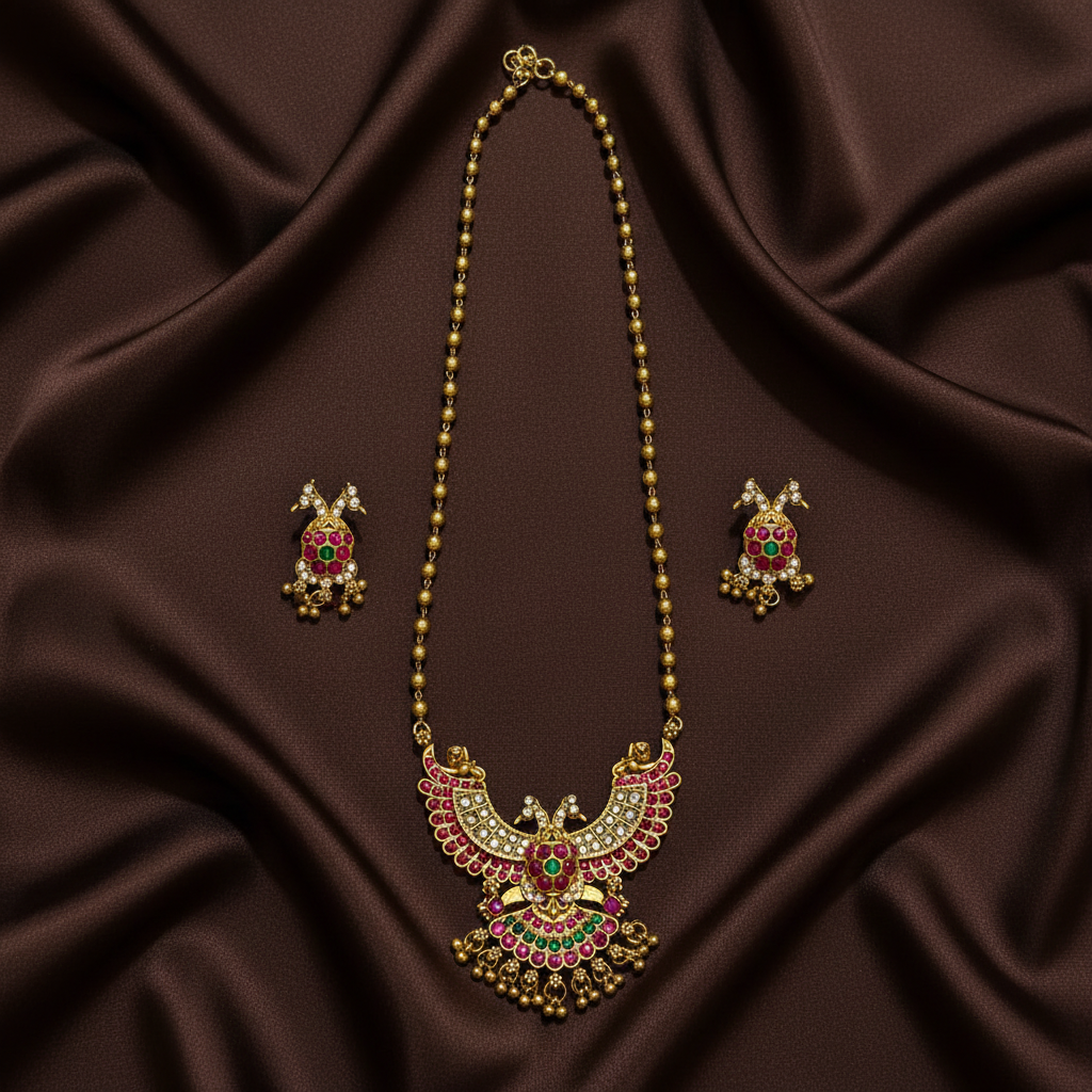 Gandaberunda pendant set With Earrings - NH00492