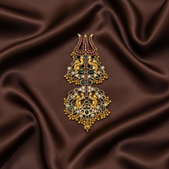 Nakshi Thrishul Pendant With Kempu - NP00104