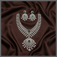 Classy Daimond Look Alike Haram with earrings - DH001