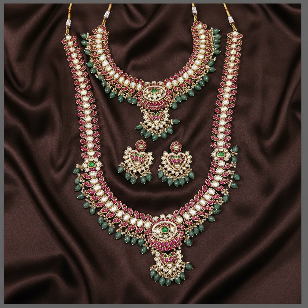 Jadau Bridal Combo Set - BC005