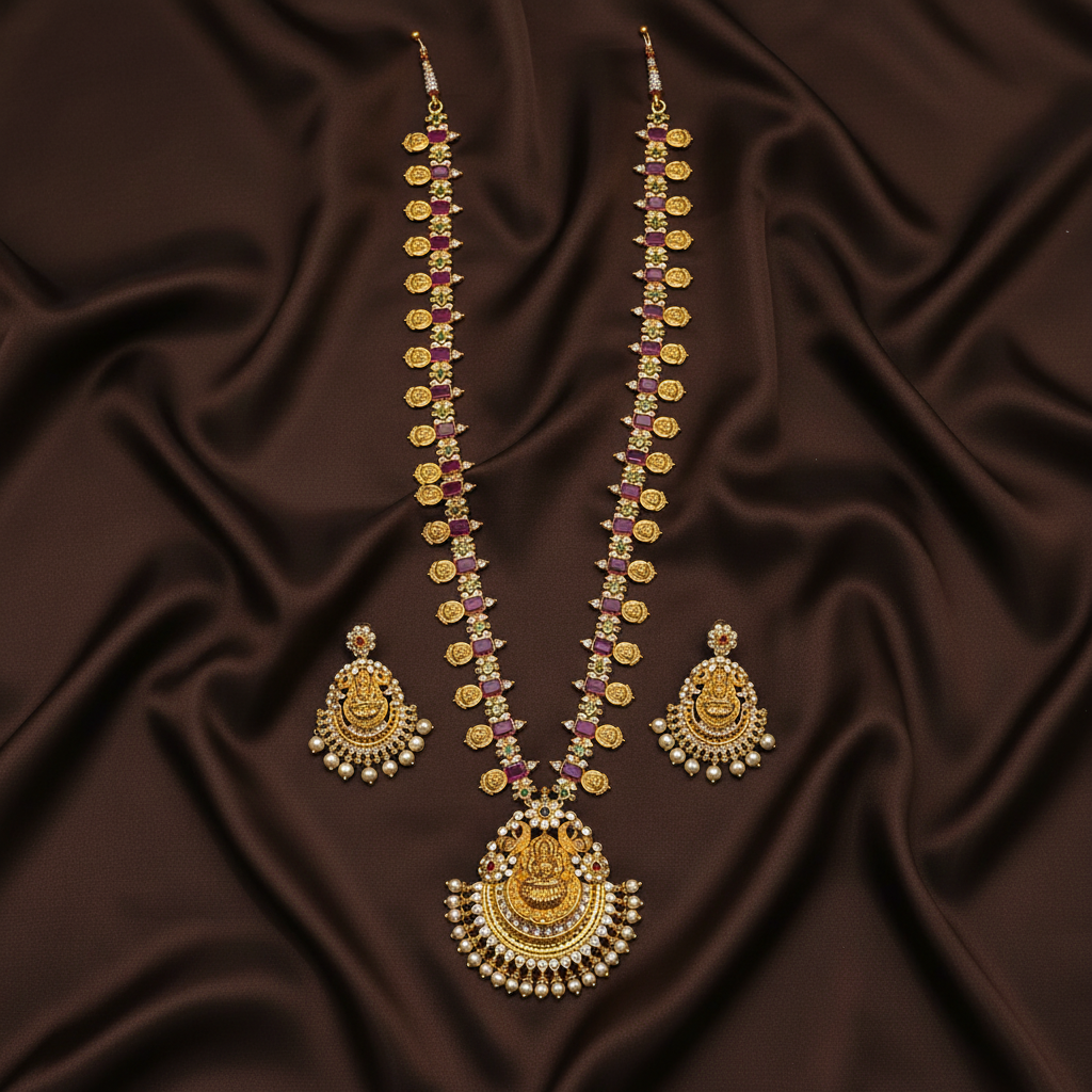 Beautiful Lakshmi Haram In Nakshi - NH00228