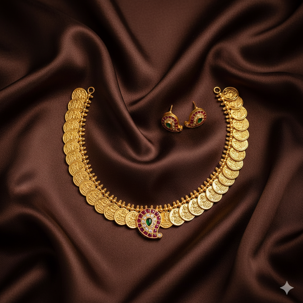 Antique Kaasu with Kempu Mango - NN00134