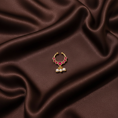 Beautiful Stone Septum Nose Ring in Kundan - NR0016