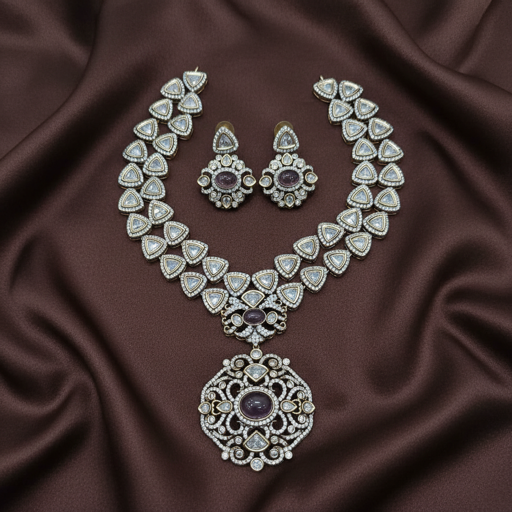 Beautiful Purple Victorian Necklace - VN0025