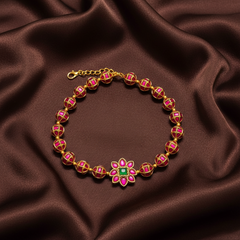 Round ball shape Jadau Necklace - KN00144
