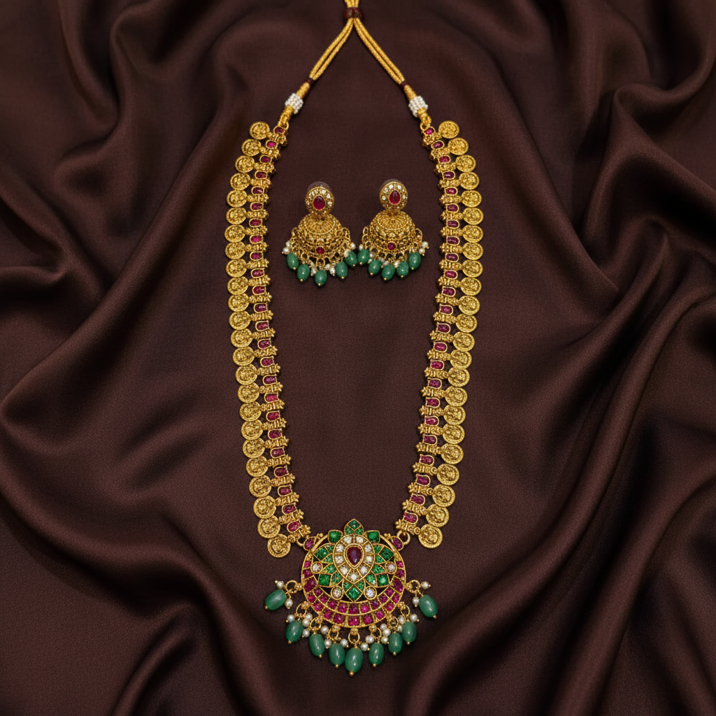 Kaasu Haram With Chandbali Pendant - NH00463