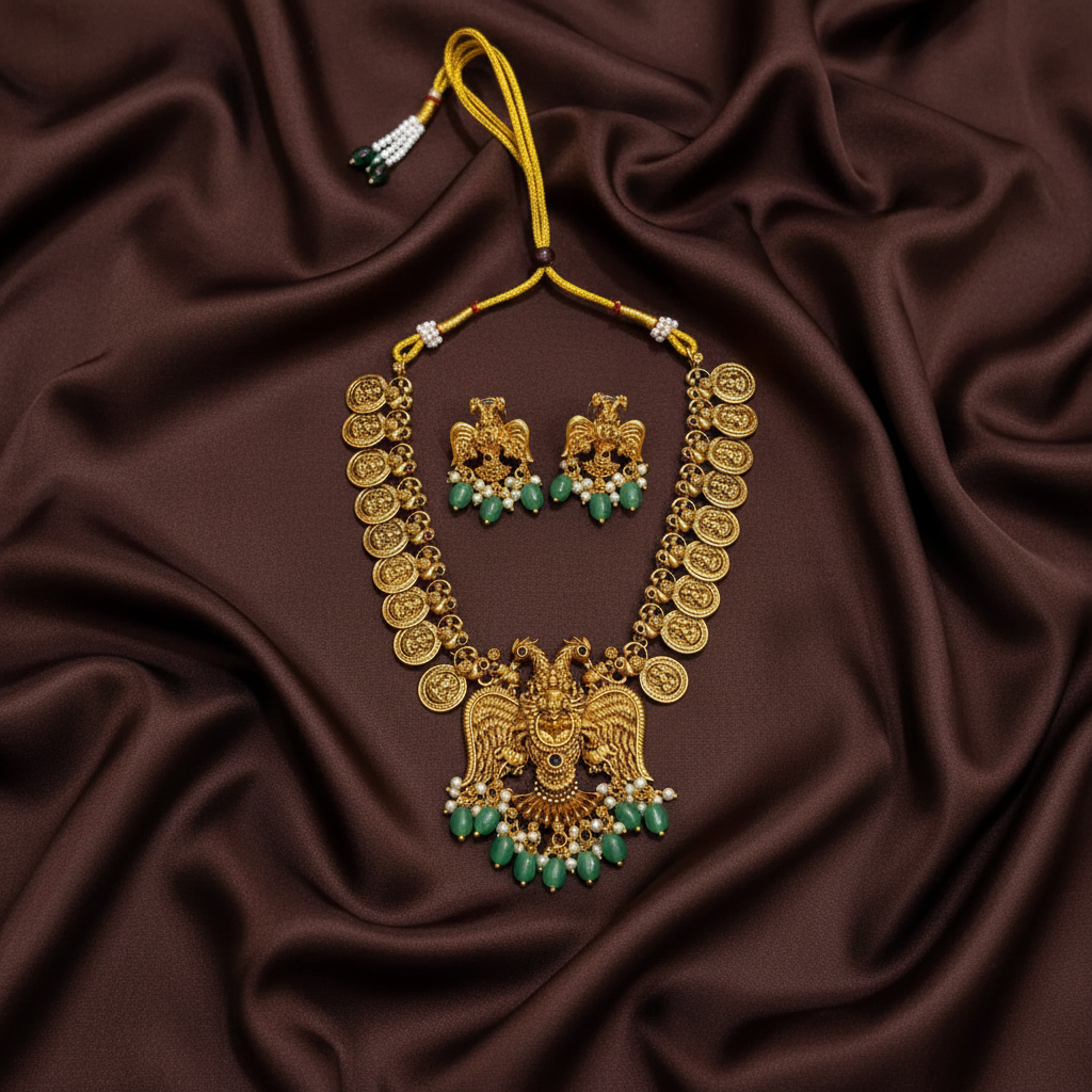 Gandaberunda pendant with Kaasu necklace - NN00943