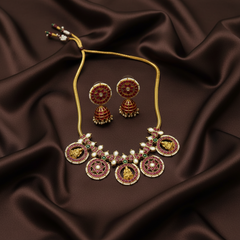 Lakshmi Bottu Necklace With Jhumkis - KN00587