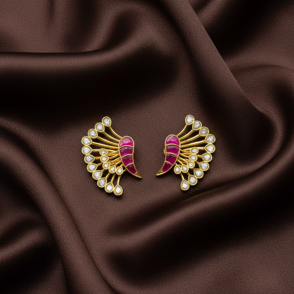 Designer Jadau Kundan Ear Studs - KE00573