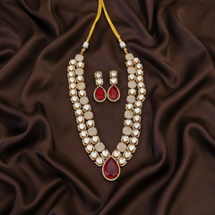 Elegant Victorian Ruby Haram and Earring - VH0040