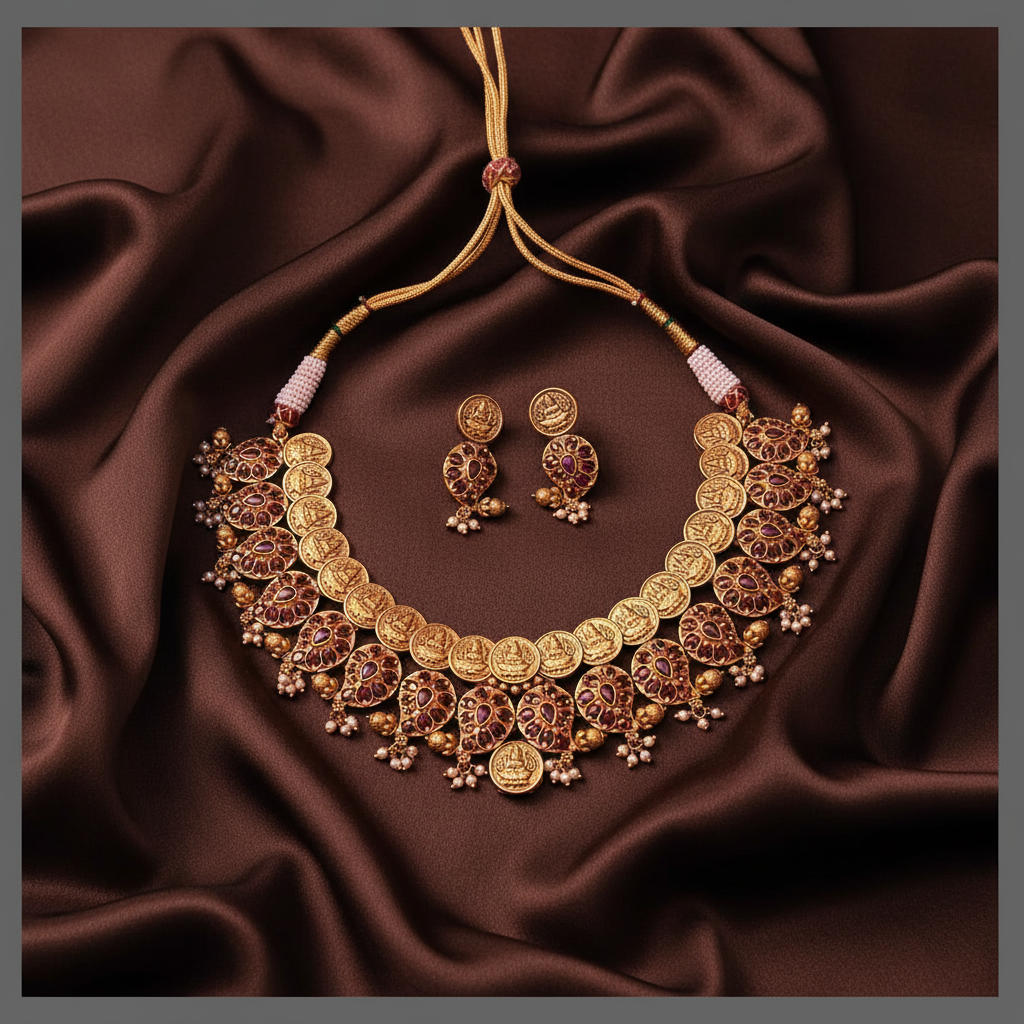 Lakshmi Kaasu and Mango Necklace In Nakshi - NN00833