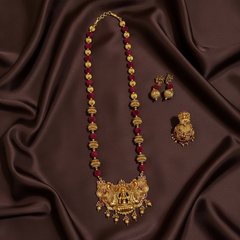 Nakshi beads and Lakshmi Pendant With Jhumki - PB00605