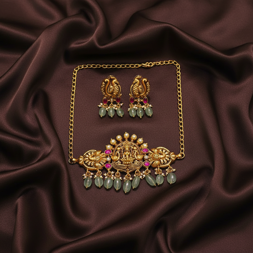 Jadau Kundan in Lakshmi Necklace - KN0082