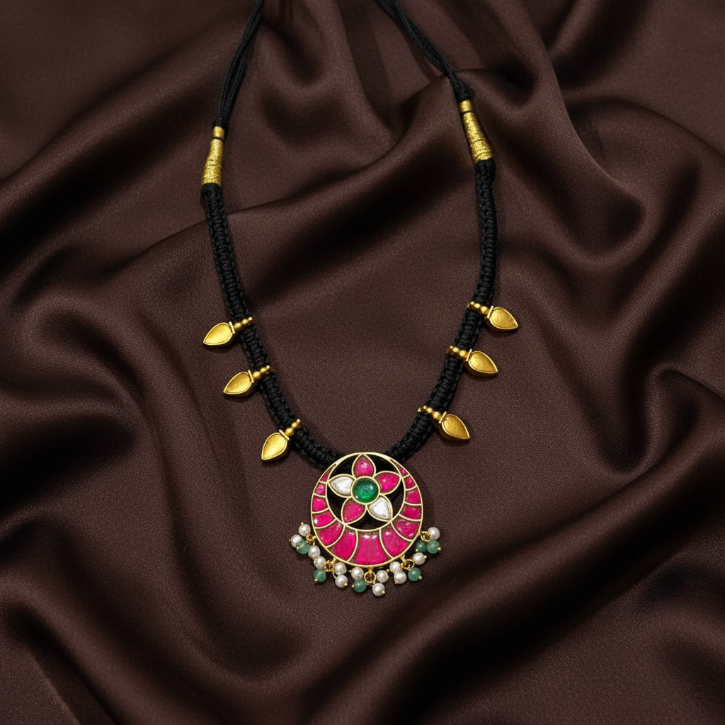 Elegant Flower Pattern Black Dori - BD00165