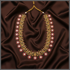 Bottu and Peacock Haram In Kundan - KH00278