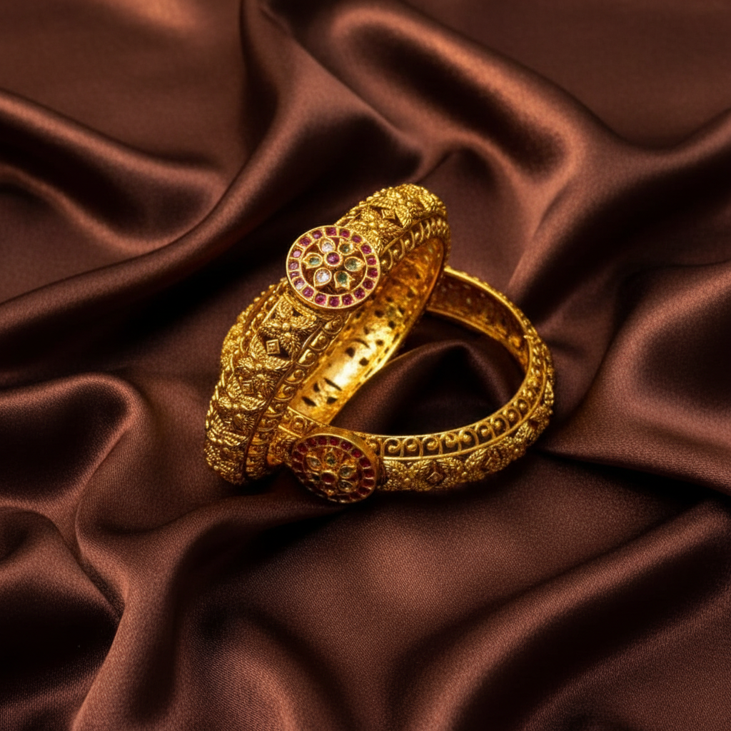 Nakshi Polish Kempu Bangles - BG00715