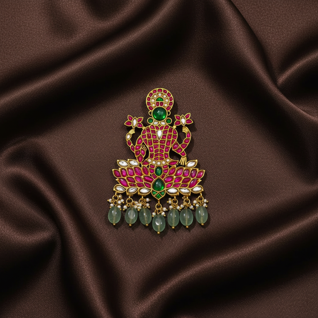 Jadau Lakshmi Pendant - KP00196