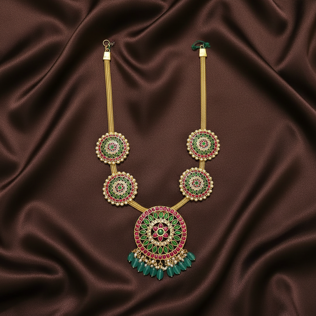 Beautiful Antique finish with pearls in Jadav Haram - KH00110
