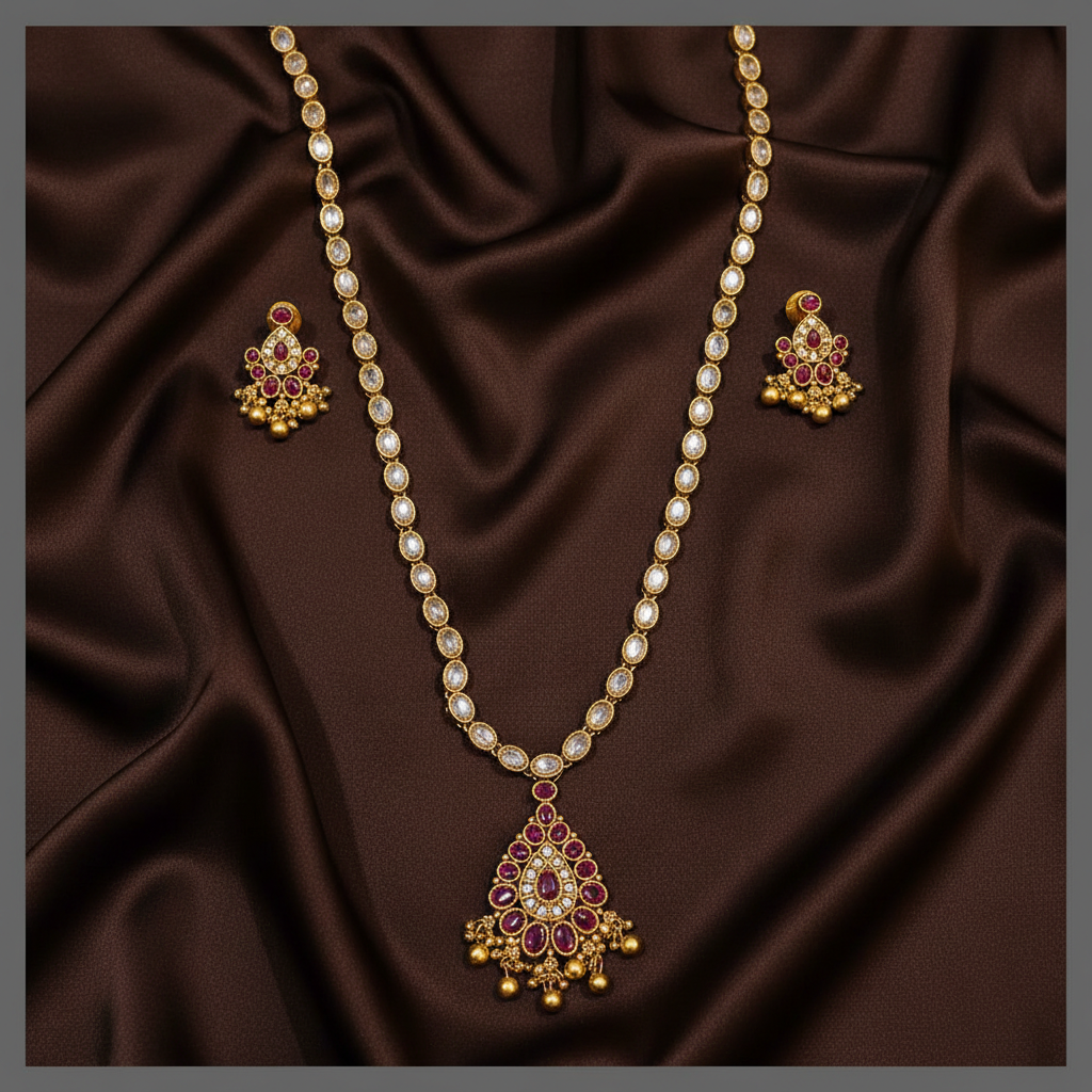 Beautiful Haram with Pendent in Kundan - KH00236