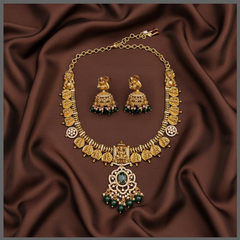 Emerald Nakshi Temple Necklace - NN00861