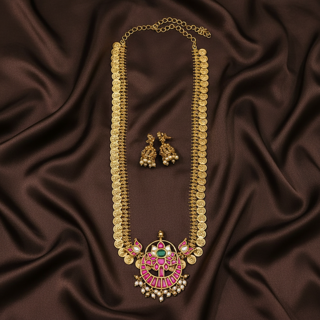 Beautiful Lakshmi Kaasu Haram With Pendent - KH00257