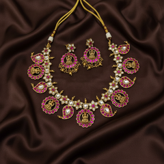 Jadau Lakshmi Bottu Necklace - KN00626