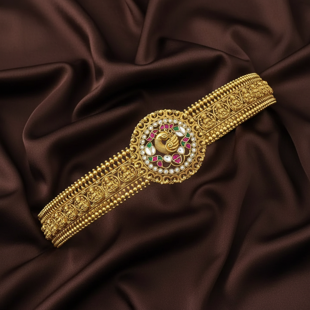 Jadau Stone Peacock Waist Belt - WB0038