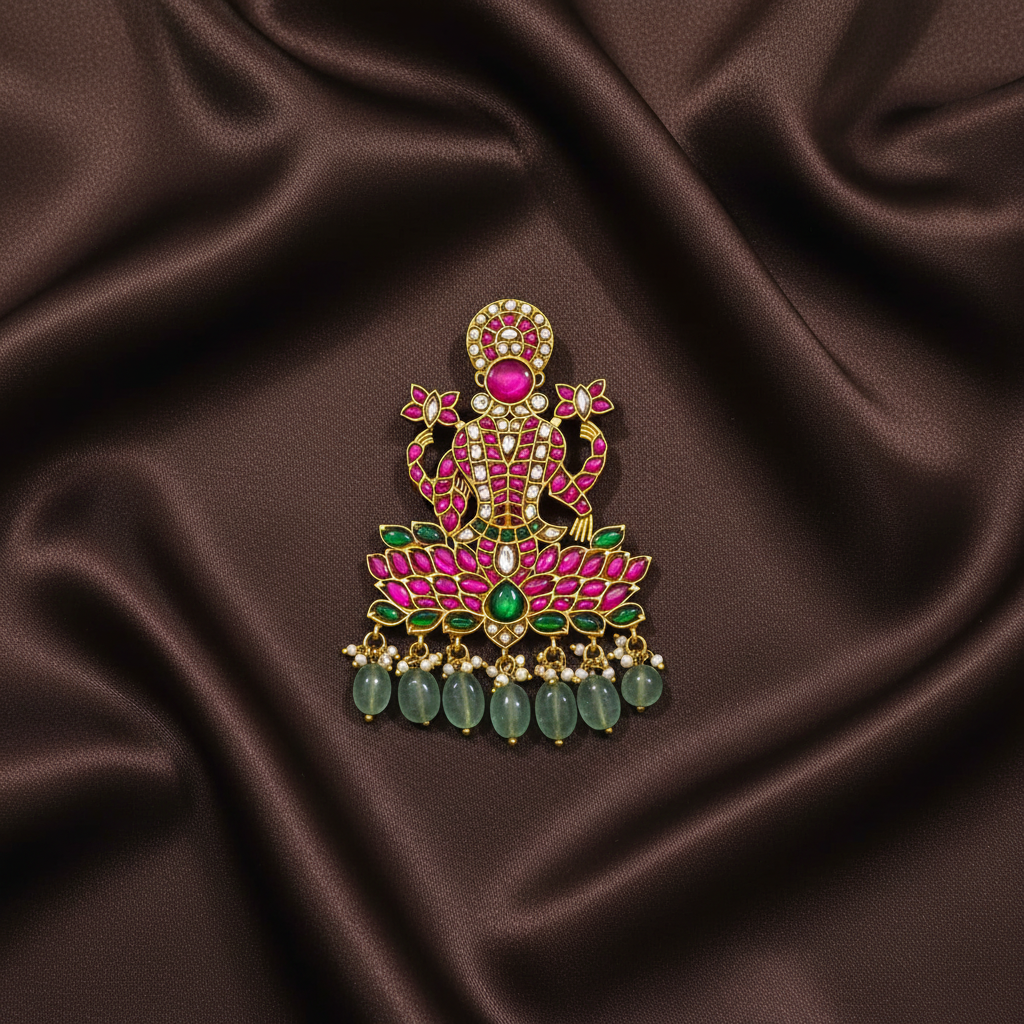 Jadau Lakshmi Pendant - KP00196