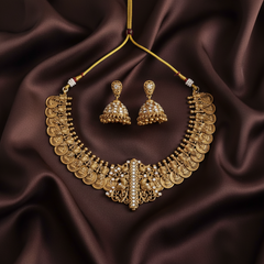 Antique Finish Kasu Silver Replica Design - NN00871