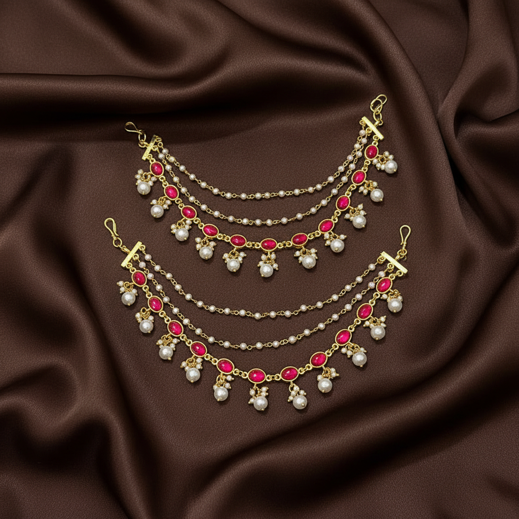 Jadau Pearl Hanging Layer Maatil - MT00107