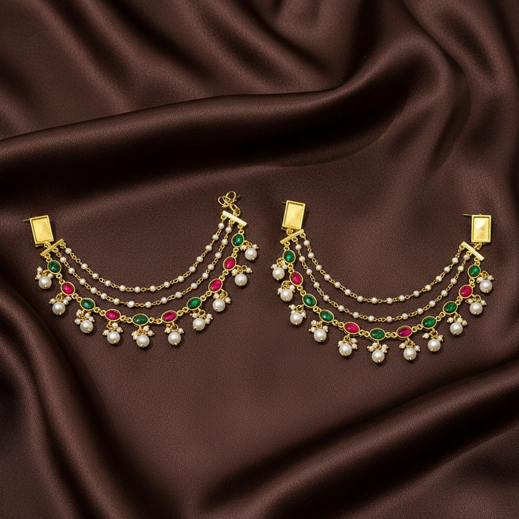 Jadau Pearl Hanging Layer Maatil - MT00107