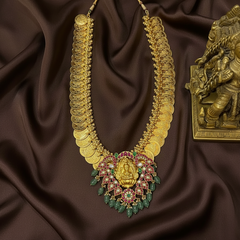 Big SIze Kaasu Haram With Jadau Lakshmi Pendant - KH00426