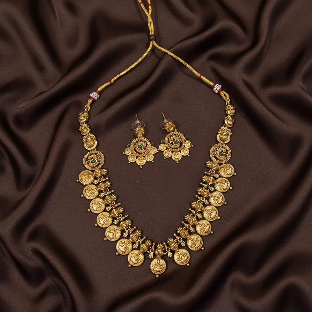 Kaasu Necklace With Earrings - NN00928