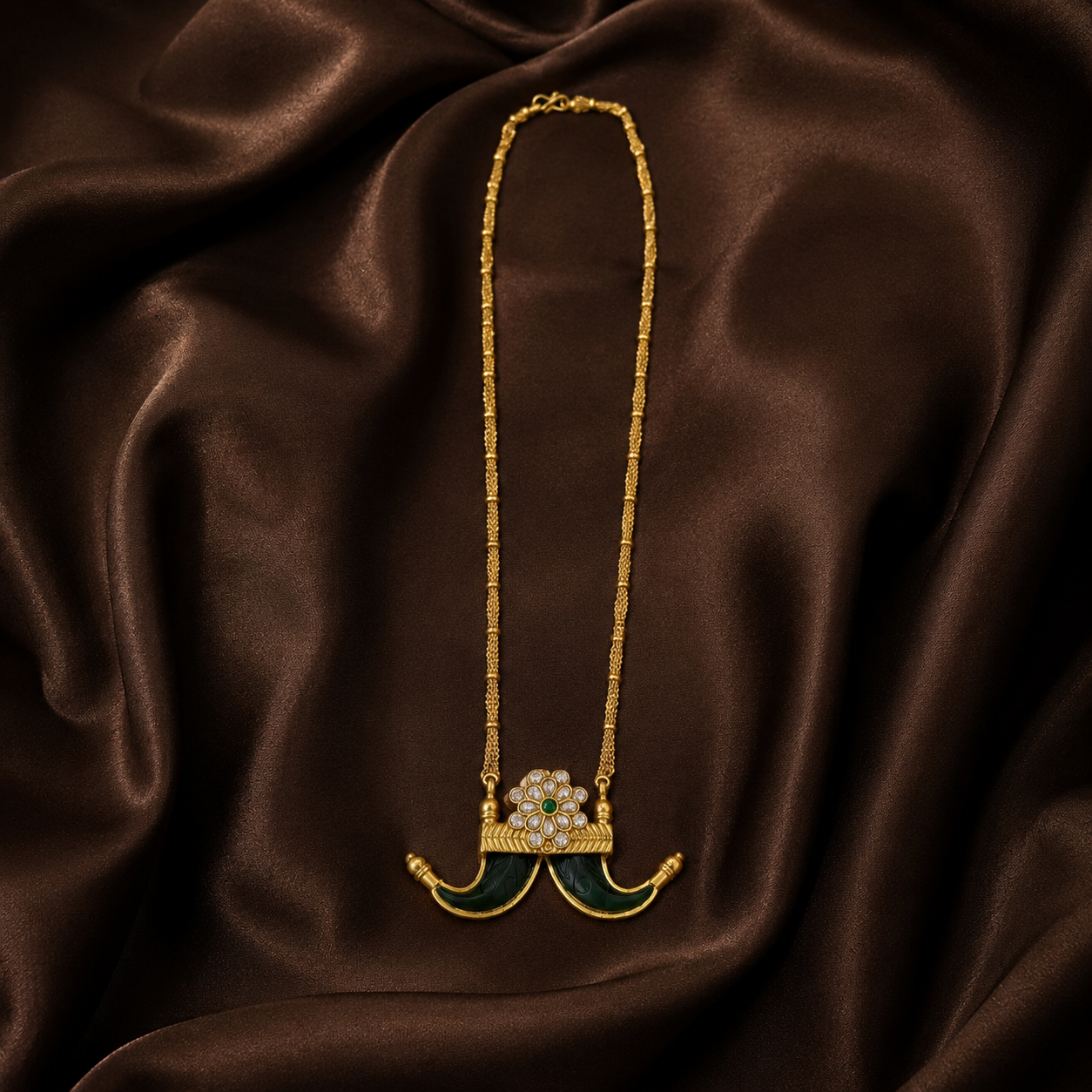 Antique Pendent With Chain In Nakshi - NN00434