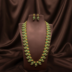 Jadau Mango Long Haram With Earings - KH00427