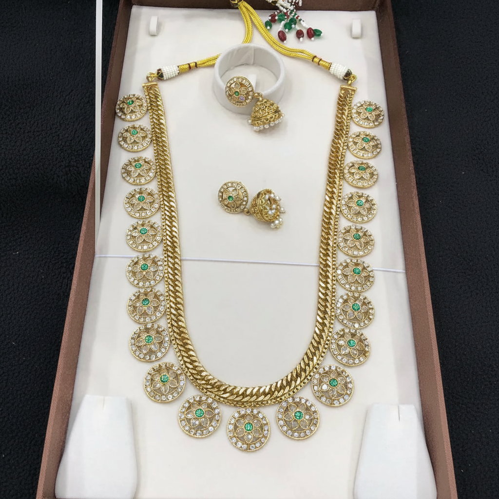 Jadau Bottu Long Haram With Jhumki - KH00373
