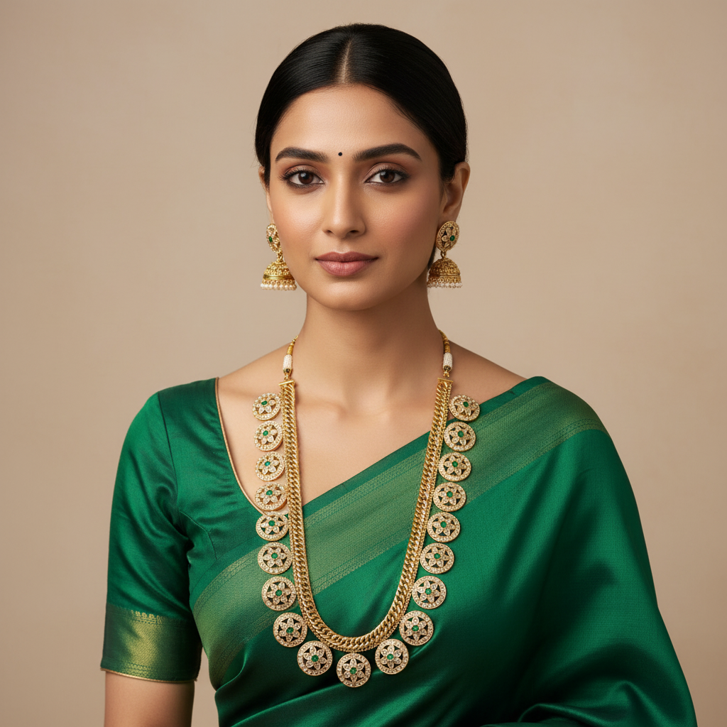 Jadau Bottu Long Haram With Jhumki - KH00373