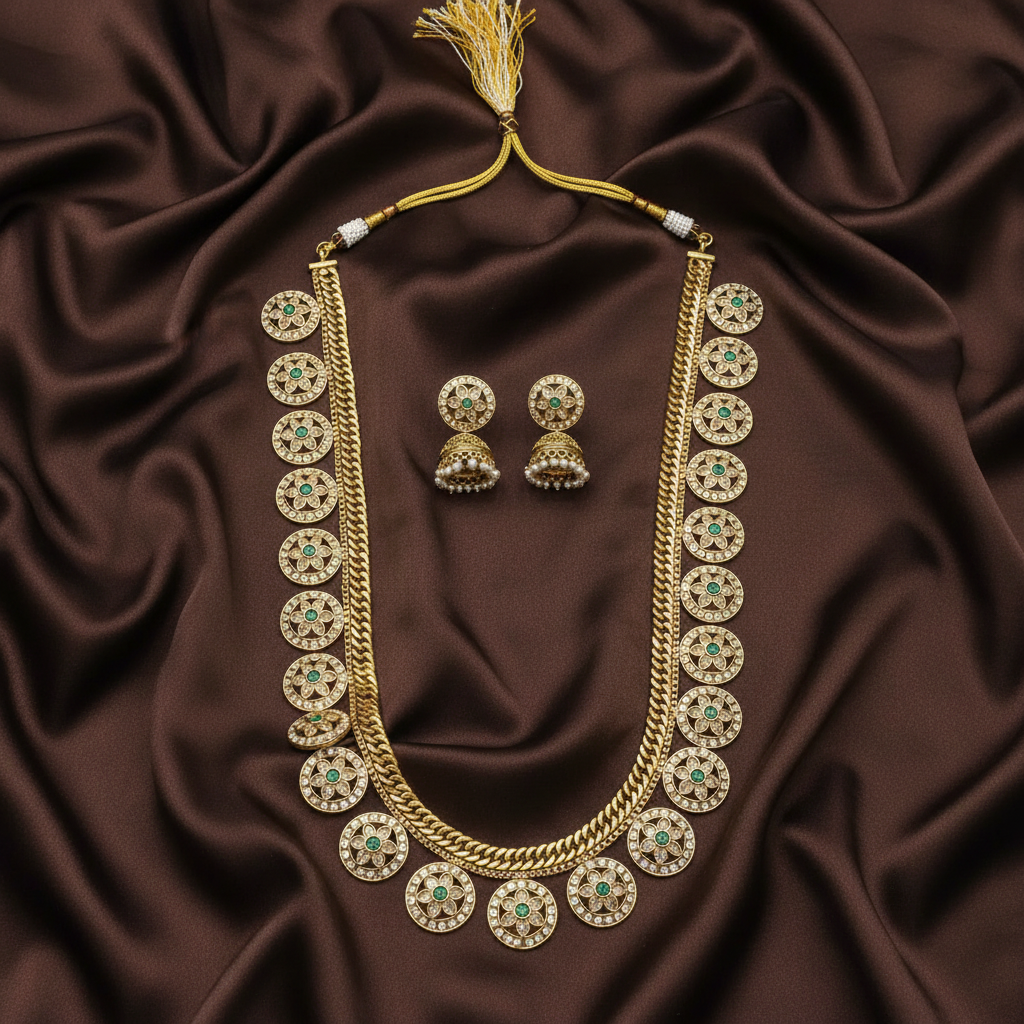 Jadau Bottu Long Haram With Jhumki - KH00373