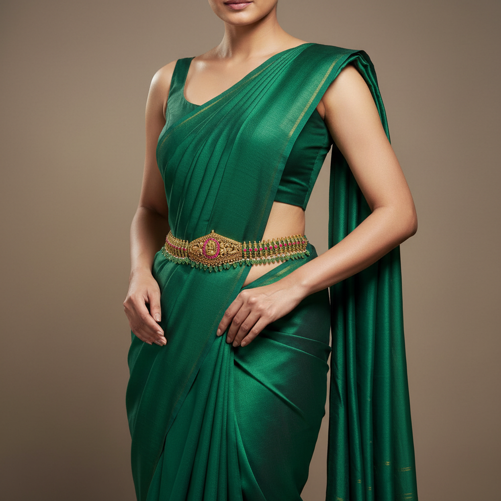 Beads And Pearls Jadau Lakshmi Waist Belt - WB0014