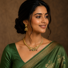 Designer Nanu Chain Front Open With Jhumkis - NN00913