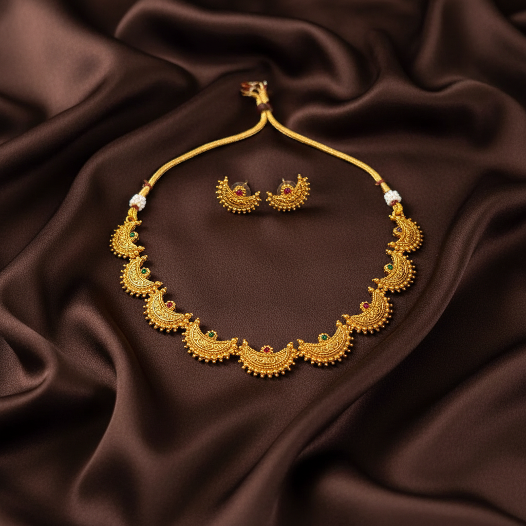 Nakshi Budget Friendly Neckalce With Earrings - NN00910