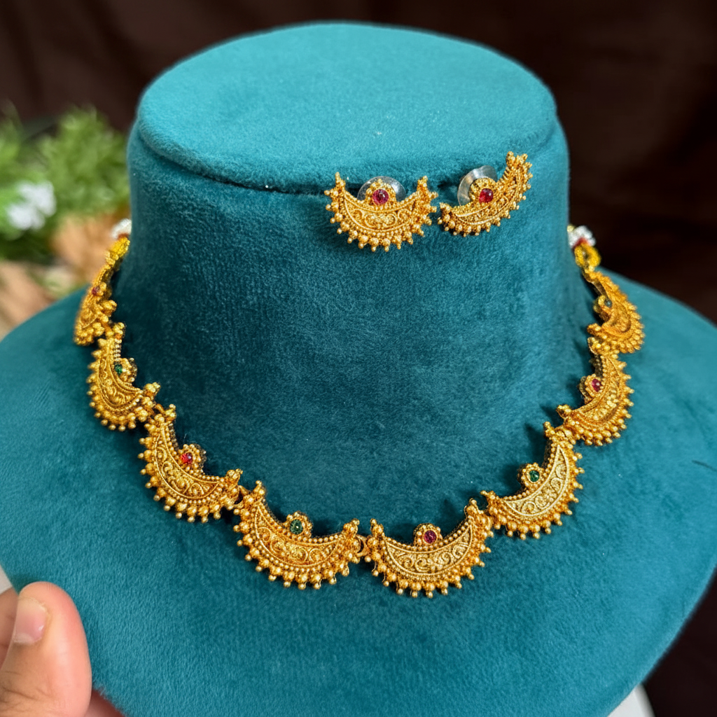 Nakshi Budget Friendly Neckalce With Earrings - NN00910