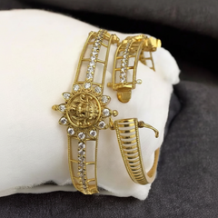 White Stone Lakshmi Kada Openable Bangle - BG00645