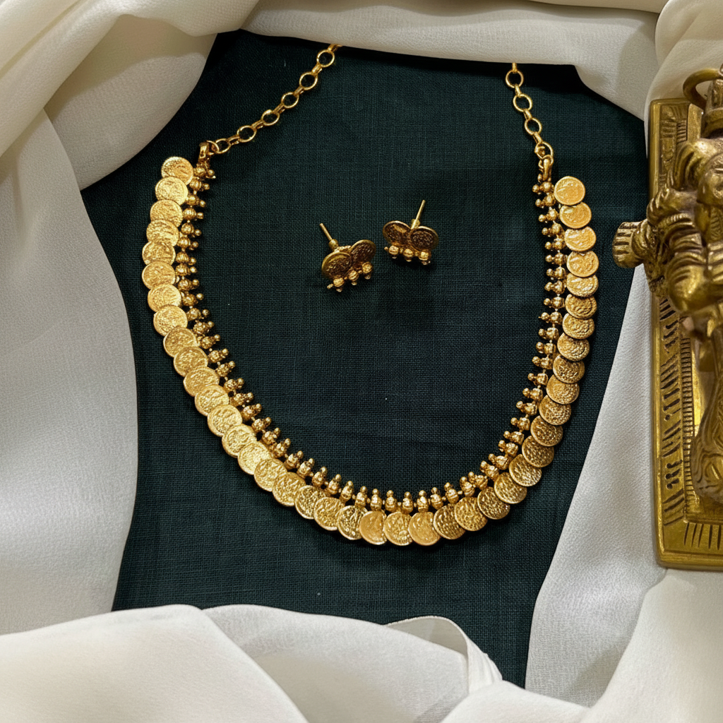Gold Polish Small Kaasu Necklace - NN00854