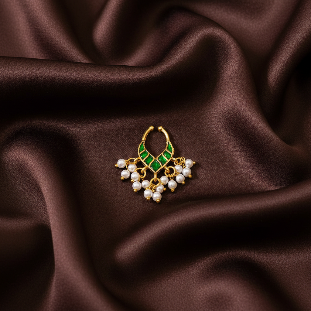 Beautiful Nose Ring With Pearls - NR0039
