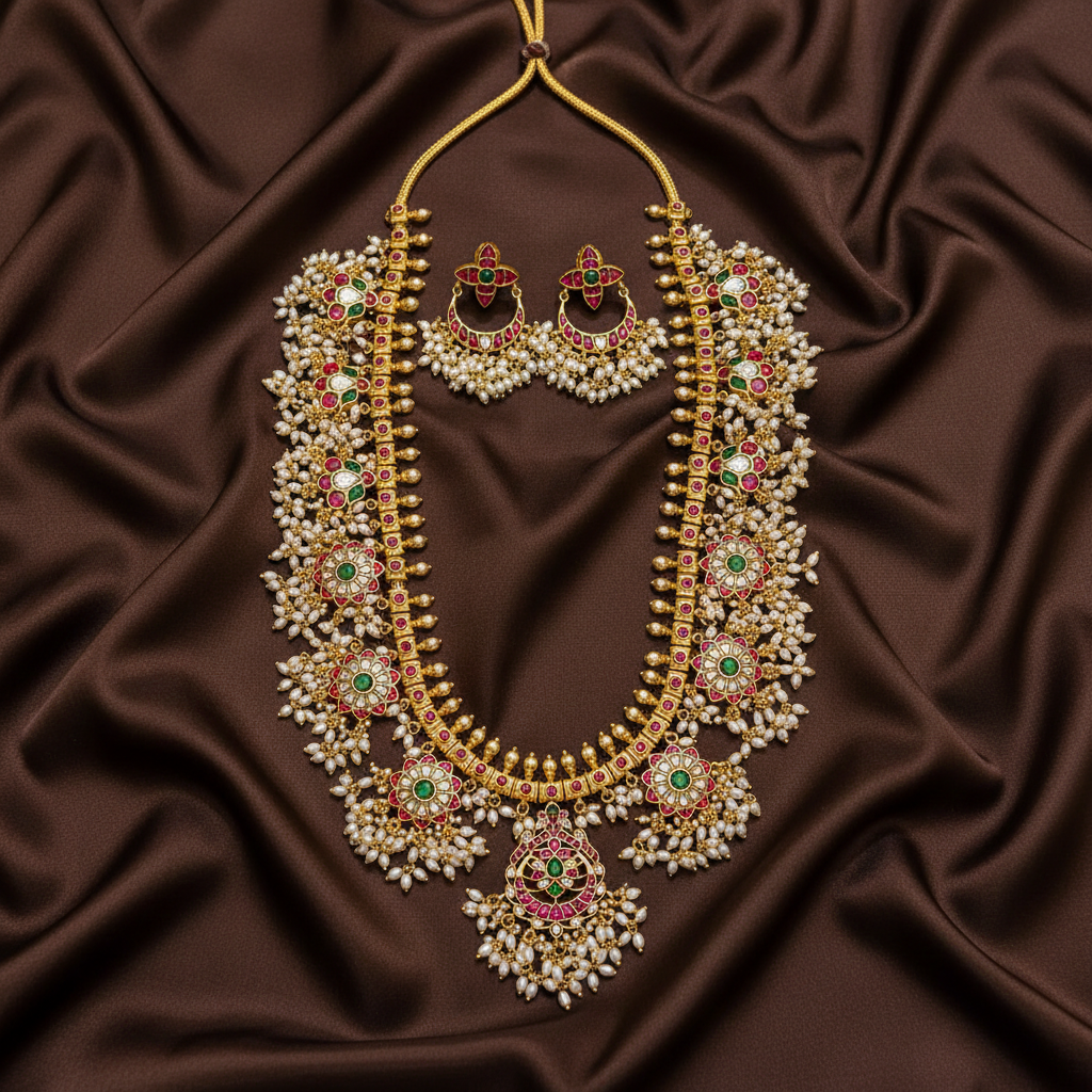 Jadau Flower Guttipusalu Haram - KH0032