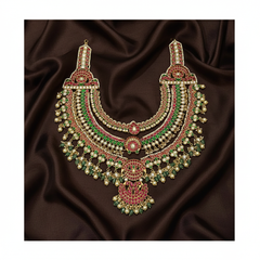 Jadau Grand Layer Gold Replica Bridal Set - KN00654