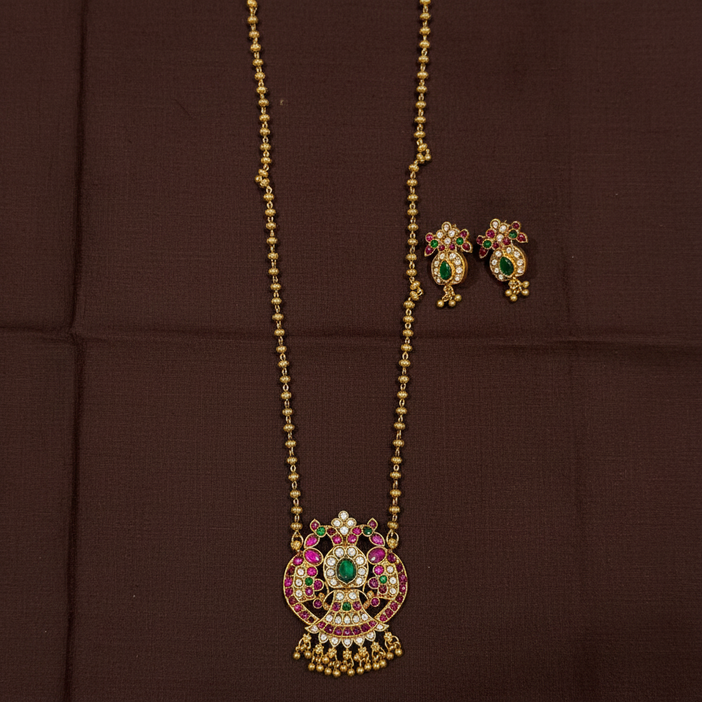 Pota Stone Gandaberunda Pendant With Chain - NH00446